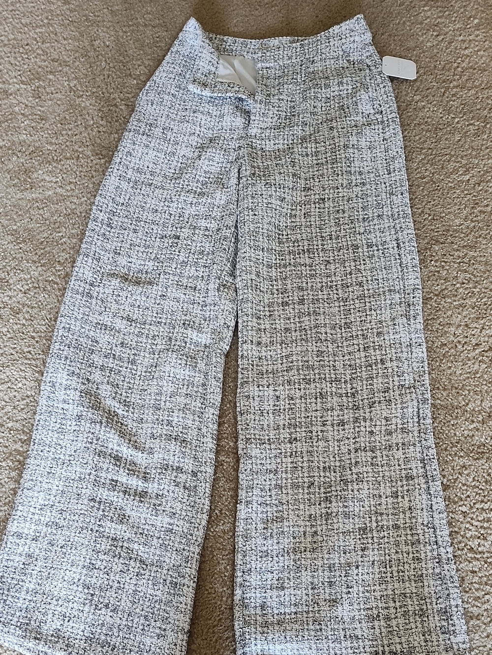 Altar'd State Light Gray Tweed Wide Leg Pants